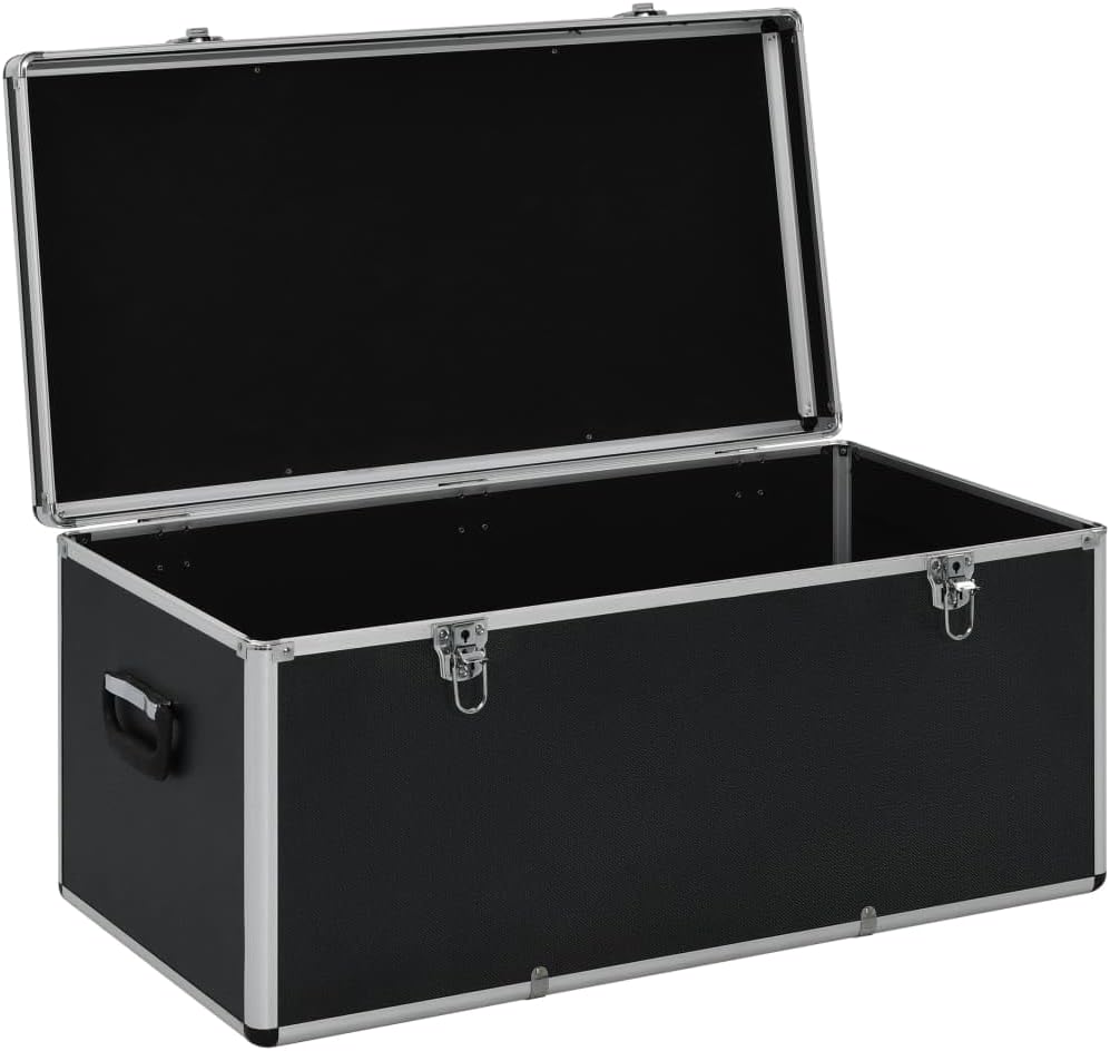 vidaXL Opbergkoffers 3 st aluminium zwart