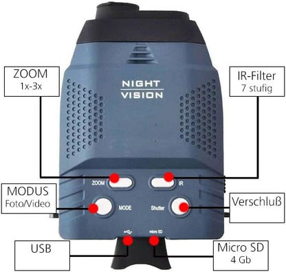 Digitaal nachtzichtapparaat NightVision 3x14 infrarood straler verlichting jacht NS1