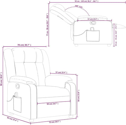Massagestoel – Relaxfauteuil – Ligstoel – TV Stoel – Kunstleren Fauteuil – Verstelbaar tot 135° – 6-Punts Vibratiemassage zonder Verwarming – Dieprood