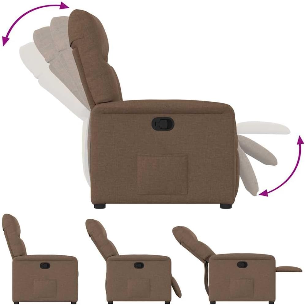 Verstelbare Fauteuil – Relaxstoel – Leunstoel – Lounge Stoel – Zetel – Ademend Polyester Stof – Ingebouwde Bekerhouders
