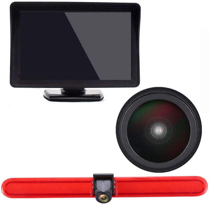 HD IP68 1280 pixels achteruitrijsysteem achteruitrijcamera remlicht passend met hoek verstellen nachtversie IR-licht hoge dak dak camera voor T5 Multivan Caravelle Camper/T6/Lupo 6X/Seat Arosa +4,3 inch monitor
