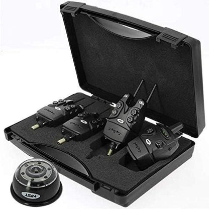 NIEUWE Carp/Grof Vissen 3 st Plus Ontvanger DYNAMIC Bite Alarm Set met 150 m Bereik Volledige Volume & Toon Controle met Inbegrepen Snag Bars en 7 Veelkleurige LED's