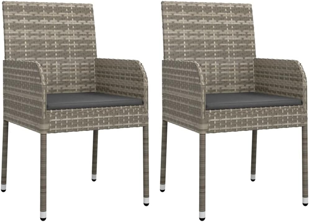 2 stuks synthetische rotan tuinstoelen voor buiten, robuuste meubels, stabiele structuur van gepoedercoat staal, comfortabel en duurzaam, 2 stuks - QUORE