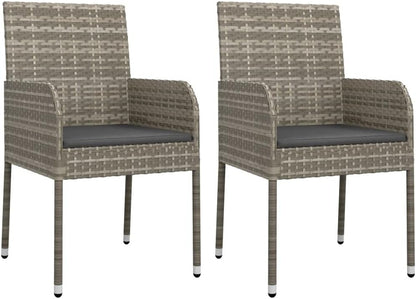 2 stuks synthetische rotan tuinstoelen voor buiten, robuuste meubels, stabiele structuur van gepoedercoat staal, comfortabel en duurzaam, 2 stuks - QUORE