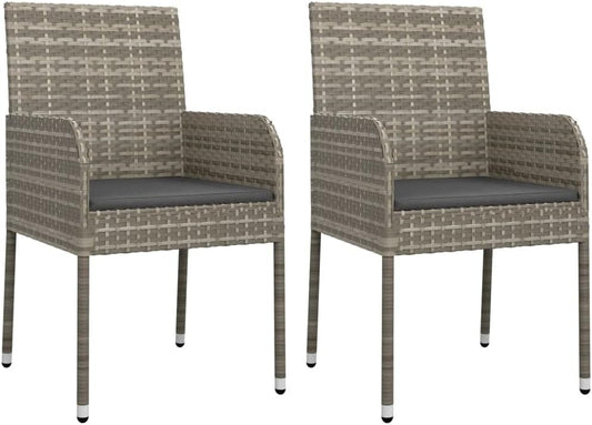 2 stuks synthetische rotan tuinstoelen voor buiten, robuuste meubels, stabiele structuur van gepoedercoat staal, comfortabel en duurzaam, 2 stuks - QUORE
