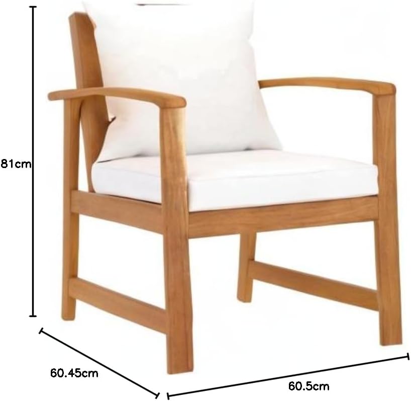 vidaXL Garden chairs 2 pcs with cream cushion solid acacia wood - QUORE