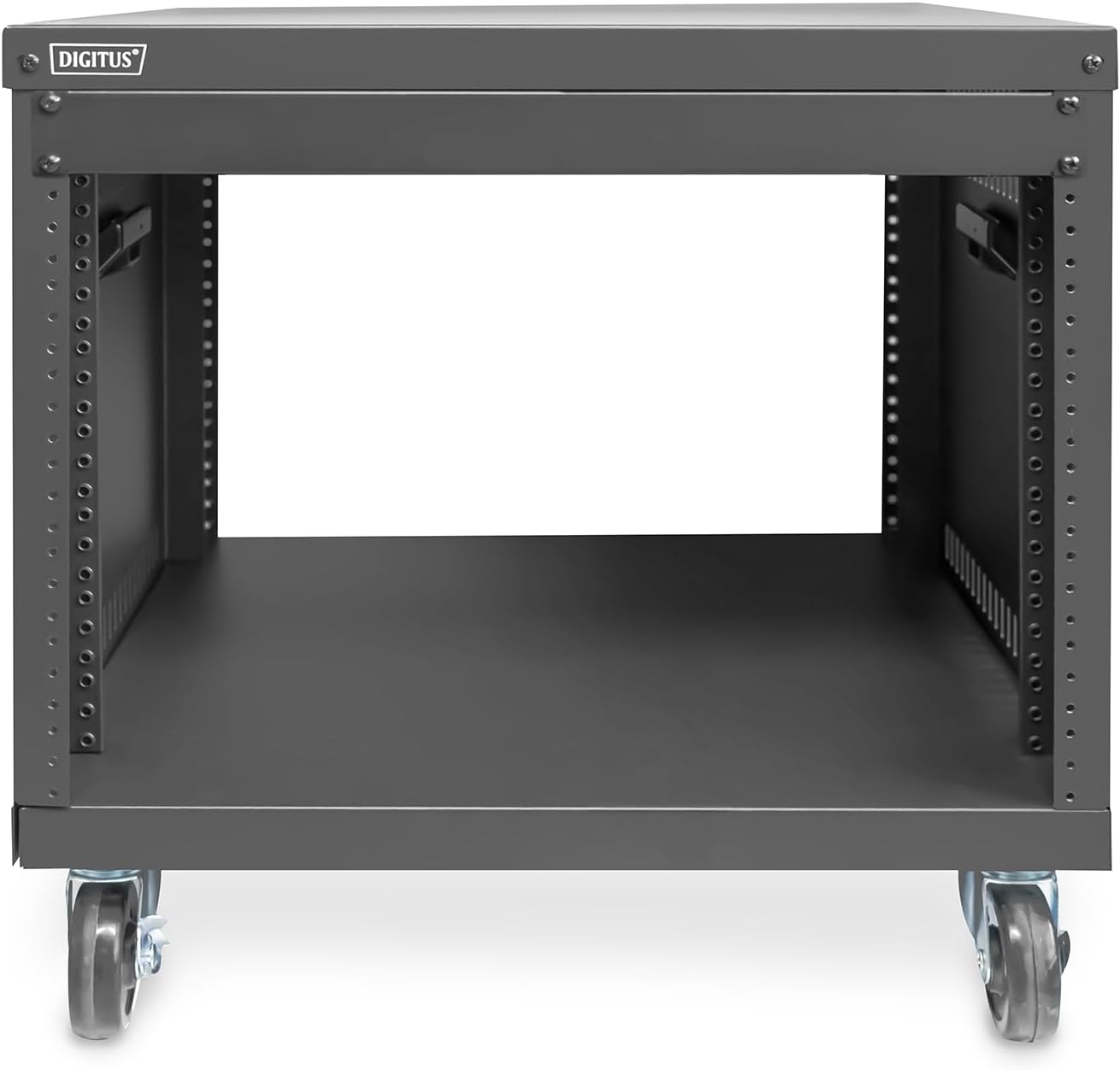 DIGITUS DN-48000 - Audiorek - 19-inch - 8U - Universeel apparatuurrek - Voor audio-video accessoires - Niet gemonteerd - Max. belasting 136 kg - Met wielen - Zwart