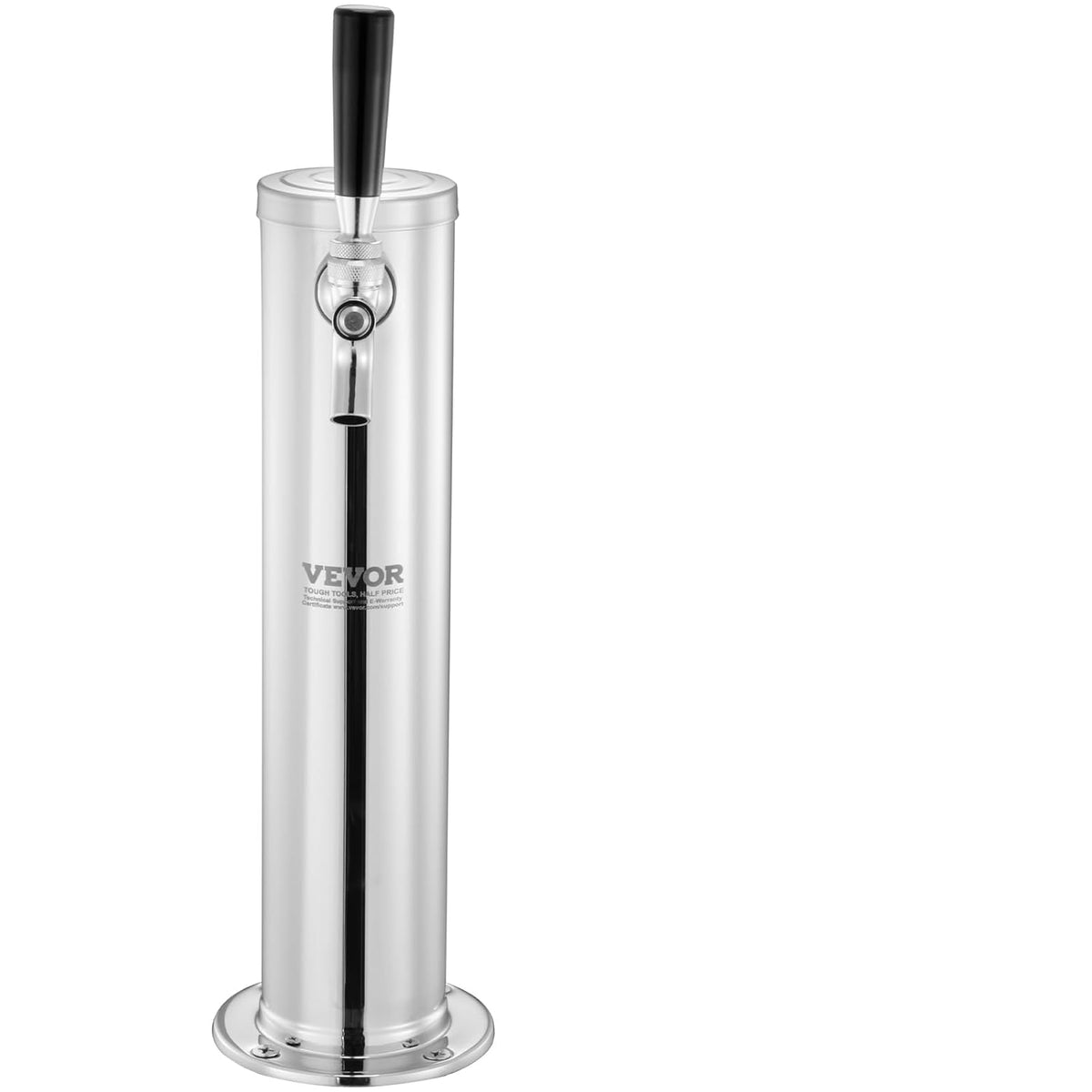 VEVOR Kegerator Tower Kit, Bierconversiekit met één tik, roestvrijstalen vaatje biertorendispenser met dubbele meter W21.8-regelaar en S-systeemvatkoppeling voor feesthuis