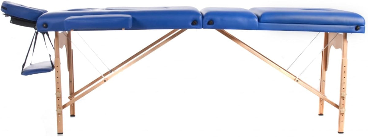 QUIRUMED Massagestoel voor zwangerschap, opvouwbaar, 194 x 70 cm, wit, hout, kunstleer, buikgat, gezichtsgat, afneembare kop, tot 150 kg