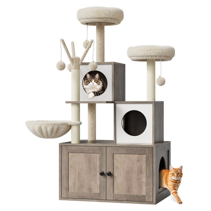 Kattenmeubel – Kattenbakkast – Klimhuisje – Kattenbakmeubel – Kattenkrabpaal – Ruimtebesparend Ontwerp – Duurzaam Spaanplaat