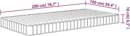 Schuimmatras – Eenpersoonsmatras – Eenpersoons Matras – Matras Schuimrubber – Foam Matras – Middelzacht – 100x200 cm – Afritsbare Wasbare Hoes