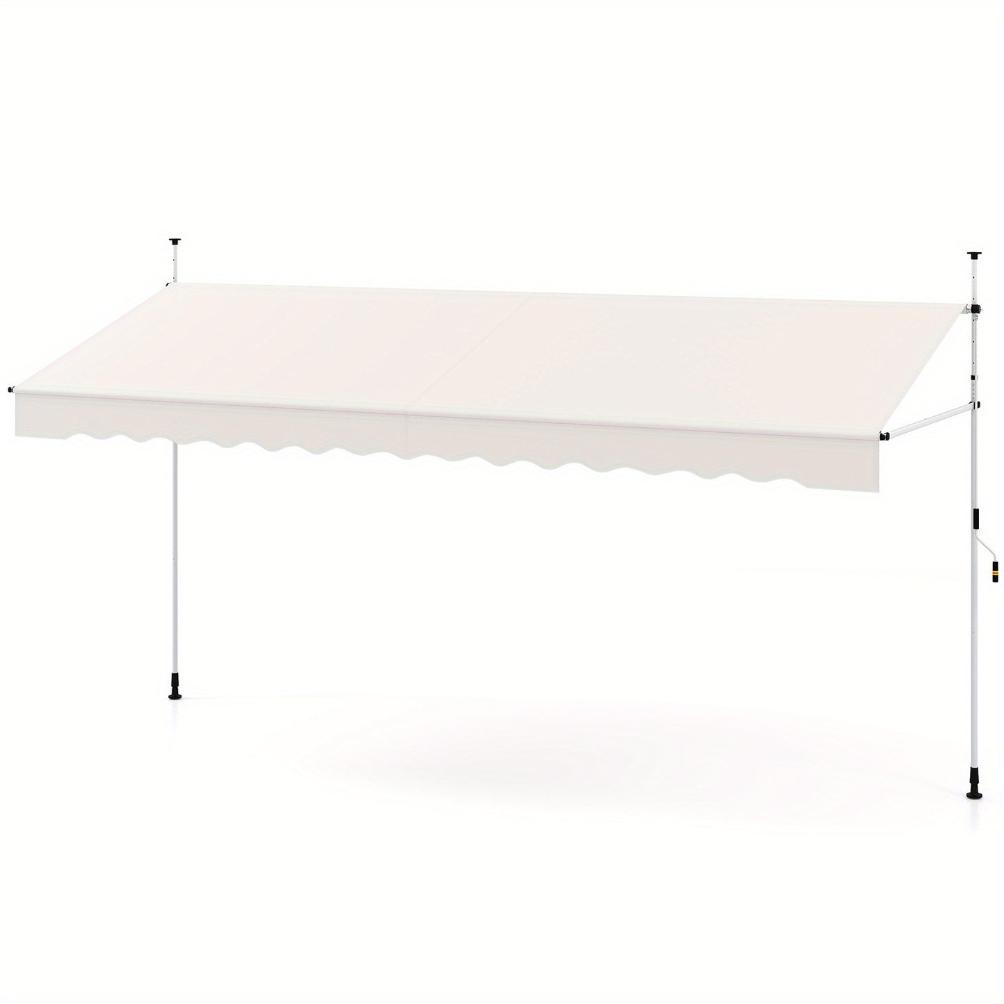 Knikarmscherm – Zonnescherm – Luifel – Knikluifel – Zonwering – Verstelbaar 210-300 cm Hoogte – Waterafstotend Polyester Wit