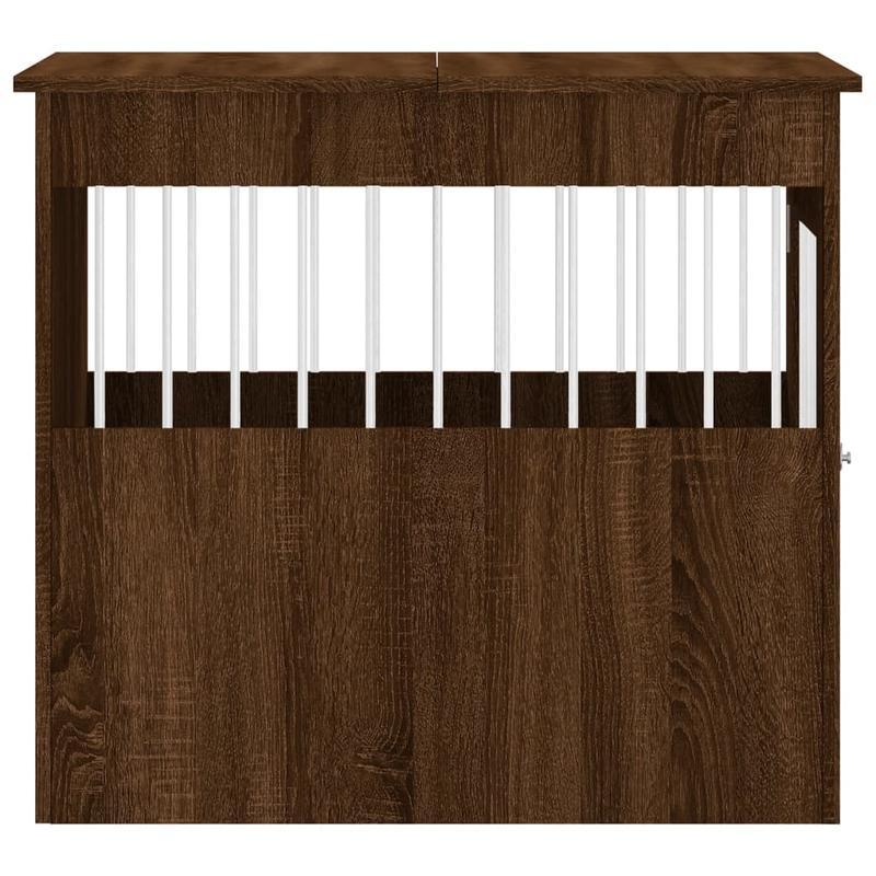 Hondenbench – Hondenkooi – Huisdier Bench – Dierenbench – Dierenkooi – Ruimtebesparend Design – Massief Hout Met Stalen Frame – Compact 64,5x80x71 cm – Modern Design – Voor Kleine Honden – Binnen en Buitengebruik