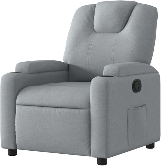 vidaXL Adjustable Chair, Recliner Chair with Backrest, Seat with Padded Armrests, Living Room, Modern, Light Grey, Fabric - QUORE