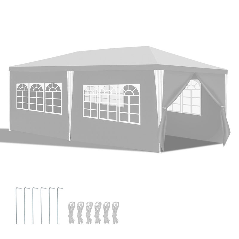 Partytent – Tuinpaviljoen – Easy-up Tent – Vouwtent – Feesttent – 3x6 Meter – Waterdicht PE Zeil – UV Bescherming - Wit