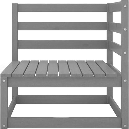 4-Piece Garden Lounge Set Grey Solid Wood Pine Garden Furniture Lounge Set Outdoor Sitting Lounge Patio Balcony Furniture - QUORE