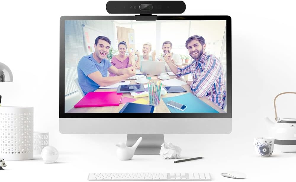 EagleBar Pro videoconferentiecamera 4K ePTZ AI Face Tracking met luidspreker en microfoon voor vergaderruimte of thuiskantoor, compatibel met Zoom/MS Teams of OBS-streaming