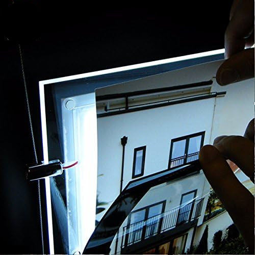 A4 (liggend formaat) kristal LED-achtergrondverlichting om op te hangen venster bord houder voor een kolom (4 stuks)