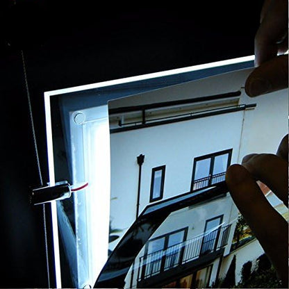 A4 (liggend formaat) kristal LED-achtergrondverlichting om op te hangen venster bord houder voor een kolom (4 stuks)