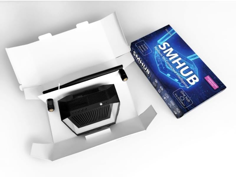LINEOPS SMHUB Essential – Home Hub Multiprotocol Zigbee 3.0, Thread, WiFi 6 & Bluetooth naar Ethernet en USB, werkt met Zigbee2MQTT, Home Assistant, Matter & HomeKit (SMHUB Essential)