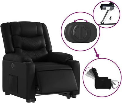 Elektrische Sta-Op Stoel – Sta-Op Fauteuil – Verstelbare Relaxstoel – Elektrische Relaxfauteuil – Lederen Sta-Op Stoel – Elektrische Liftfunctie – Verstelbare Rugleuning tot 135°