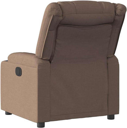 Relaxstoel – Elektrische Fauteuil – Stoel – Ligstoel – Fauteuil Met Kruk – Bruin – Stof – Motorisch Verstelbaar – Maximaal Comfort
