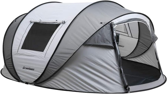 EchoSmile Pop-up tent voor 4-8 personen, werptent waterdicht met 2 ventilatievensters, familietent en campingtent voor picknick, wandelen en outdoor-activiteiten