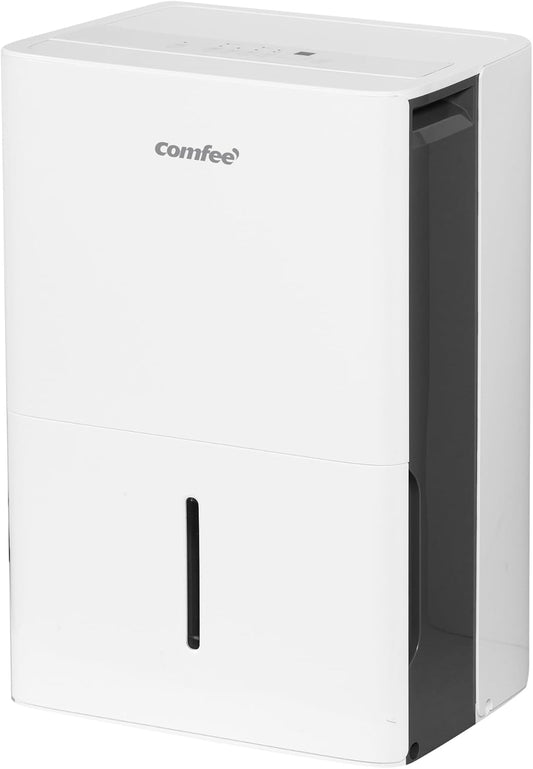 COMFEE' Déshumidificateur 50L/jour, Déshumidificateur d'air convenant jusqu'à 116㎡, Réservoir d'eau 6L, Roues, Roues, Séchage, Bruit réduit, MDDPE-50DEN7