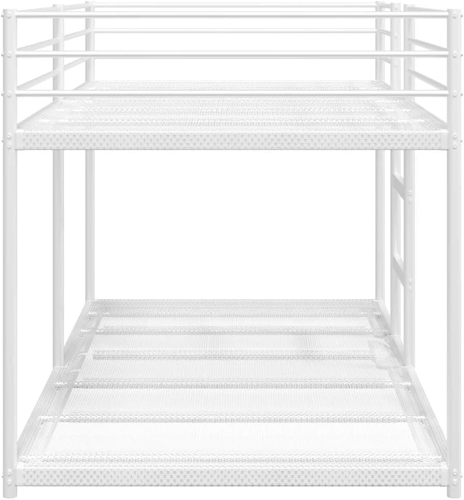 vidaXL Stapelbed zonder matras 90x200 cm staal wit, bedframe, bedbodem, slaapkamermeubilair, hoogslaper, stapelbedframe, laag stapelbedframe