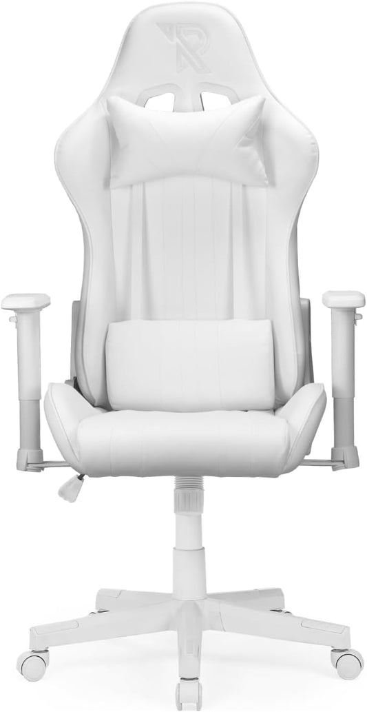 Felix gamestoel - 360° bureaustoel, Verstelbare Armleuningen, Verstelbare Rugleuning, Afneembare en verstelbare kussens, Ergonomische Gaming Chair, Stabiel Metalen onderstel, Gaming Stoel - Wit