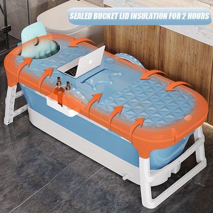 Inklapbare Badkuip – Opvouwbaar Bad – Vouwbad – Mobiele Badkuip – Opbergbaar Bad – Extra Groot Formaat – Duurzaam 100% PVC – Snelle Afvoer & Afdekking