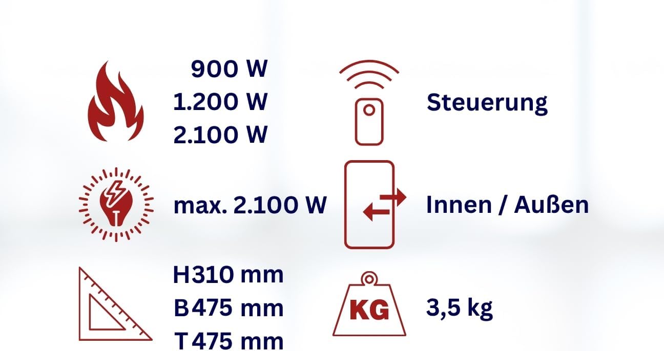 Aktobis plafondstraler, balkonverwarmer, tentverwarming WDH-210S (zilvergrijs + tot 2100 watt + verblindingsarm)