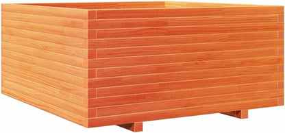 Flower Box Wax Brown 100 x 100 x 49.5 cm Solid Pine Wood Flower Box on Legs Pot with Trellis Planter Patio - QUORE