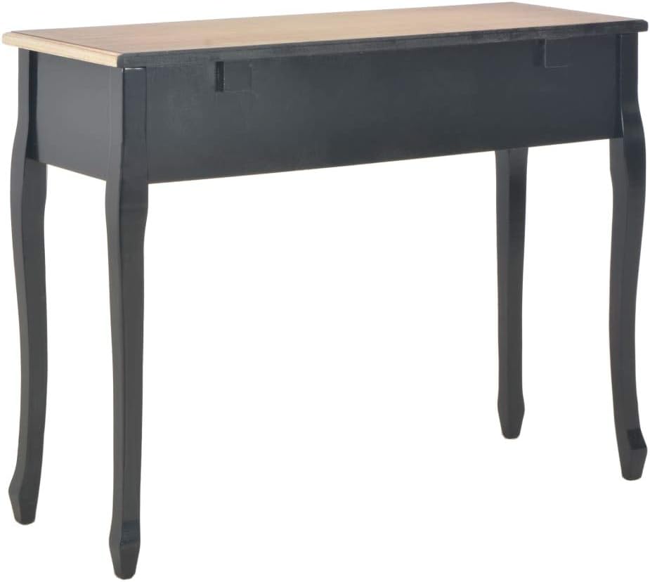 vidaXL Side Table with 3 Drawers Black Dressing Table Makeup Table Bedroom Table