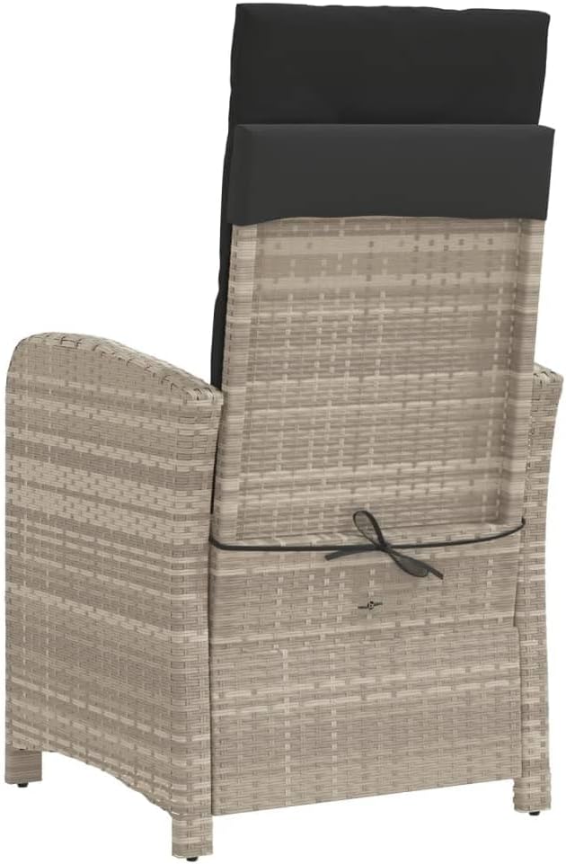 Gecheer Garden Chair Footrest Light Grey Poly Rattan Garden Chair Outdoor Rattan Chair Garden Chair Garden Chair Rattan Chair - QUORE