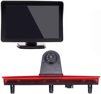 HD Auto 170° Transporter parkeerhulp remlicht achteruitrijcamera met hoek instelbaar, vervanging voor V W Multivan T5 V 5 van/Caravelle V bus bus 7EB 7EJ 7HB 7HA (achteruitrijcamera + 4,3 inch monitor