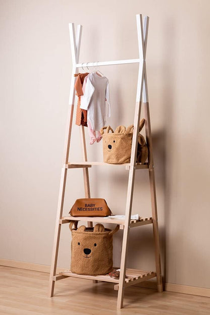 Childhome; Kledingkast; Kledingkast; opbergkast voor kinderkamer; tipi-vorm; beukenhout; robuust; 197 x 60 cm; kleur natuurlijk hout; wit