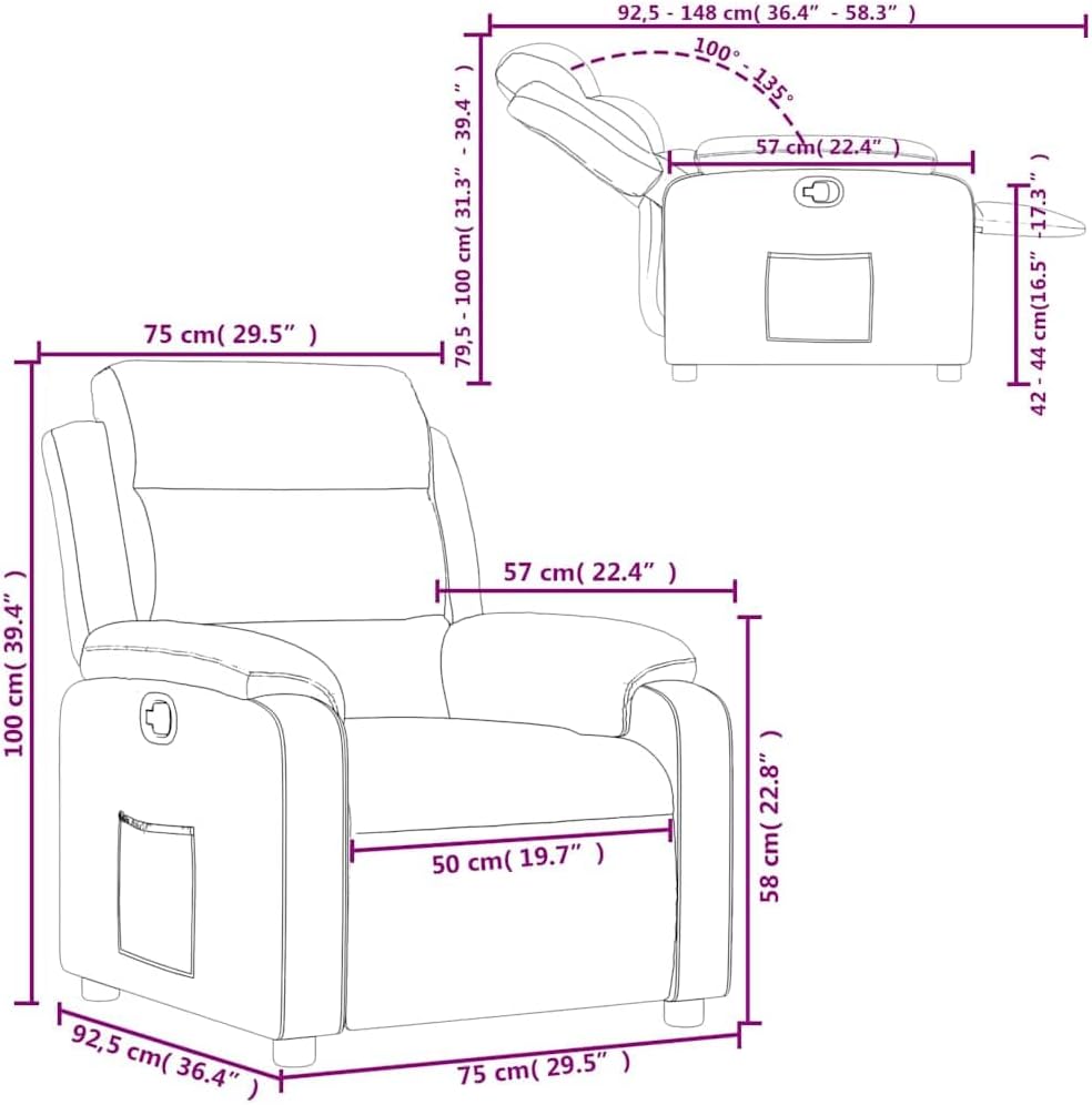 Relaxstoel – Fauteuil – Verstelbare Stoel – Tv Stoel – Relaxfauteuil – Donkergroen Fluweel – Verstelbaar Tot 135 Graden