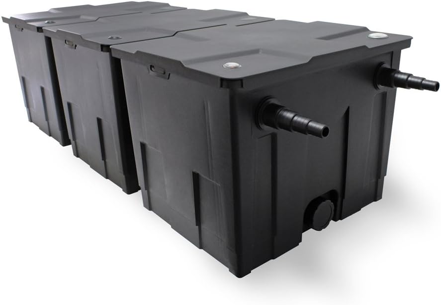 Filterset bio-vijverfilter 90.000 l, UVC-vijverzuiveraar 18W, pomp 80W en slang 25m