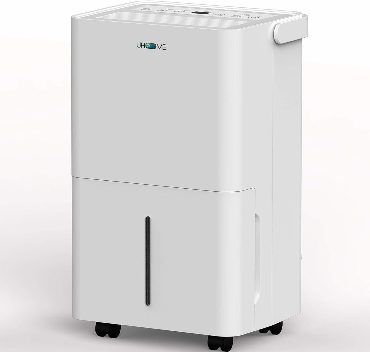 Uhome Luchtontvochtiger, elektrisch, 12 l in 24 uur, luchtontvochtiger voor 54 m³/18 m², ontvochtiger met automatische uitschakeling, vochtsensor, wasmodus, actieve koolfilter, afvoerslang (12 l