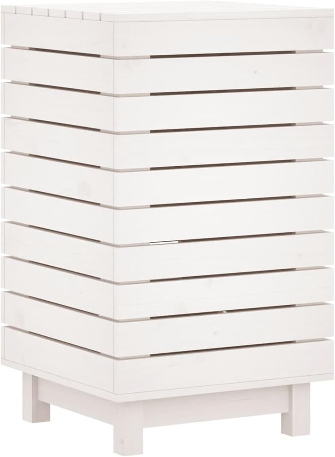 Wasmmand – Wasbak – Wascontainer – Mand Voor Wasgoed – Waskorf – Massief Dennenhout – Ruim Formaat 44x44x76 cm – Afdekbare Deksel & Wandmontage