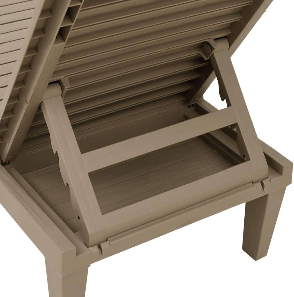 vidaXL Lounger 155x58x83 cm polypropylene light brown - QUORE