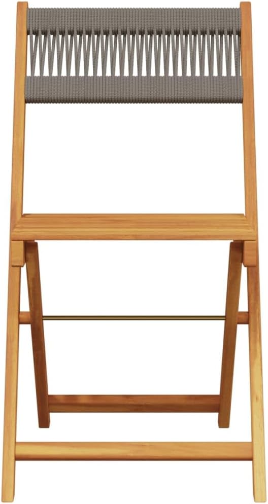 Gecheer Pack of 6 Folding Garden Chairs Grey Solid Wood Acacia Wood Armchair Outdoor Dining Chairs Outdoor Patio Chairs P3214605 - QUORE