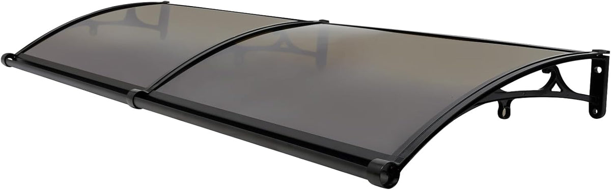 Outdoor Roof, Front Door, Arch Roof, Rectangular Front Door Roof Canopy Door Roof Window Canopy Canopy for Bicycle Protection Pavilions 200 x 60 cm (Brown+Black) - QUORE