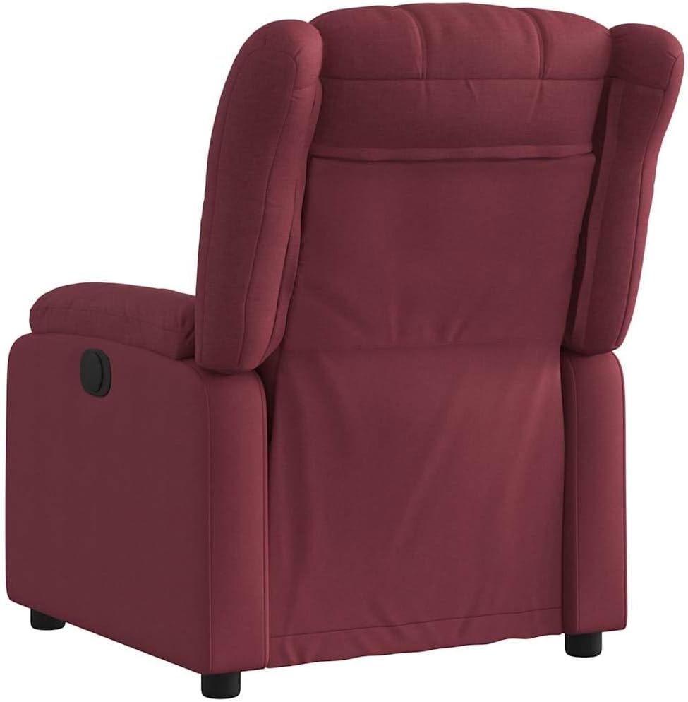 Elektrische Massagestoel, Fauteuil, Verstelbare Rugleuning, Voetsteun, Tv-Stoel, Relaxstoel met Ligfunctie, Ligstoel, Gestoffeerde Stoel, Fauteuil (lichtgrijs) (Wijn rood #26)