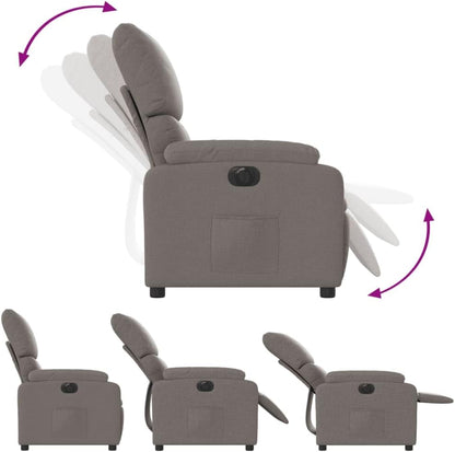 Recliner Chair Electric Taupe Fabric TV Chair with Reclining Function Single Reclining Chair Relax Chair for Living Room Bedroom Electric Tilt System mA4