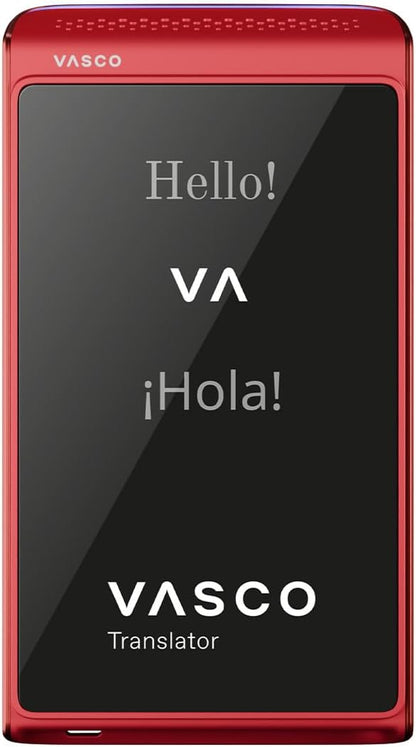 Vasco Translator Q1 | AI Stemkloning Vertaalmachine | 113 Talen | Kosteloos internet in bijna 200 landen (Scarlet Pulse)