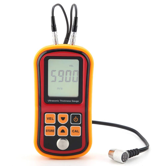 Dikktemeter, ultrasone diktemeter GM100 digitale ultrasone diktemeter 1,2-220 mm staalbreedte, laagdiktemeter, lcd-display met vier cijfers, resolutie 0,01 mm