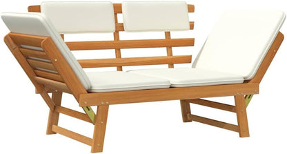 vidaXL Solid Acacia Wood Sunbed/Garden Bench Garden Furniture Sun Lounger Sun Bed Sofa