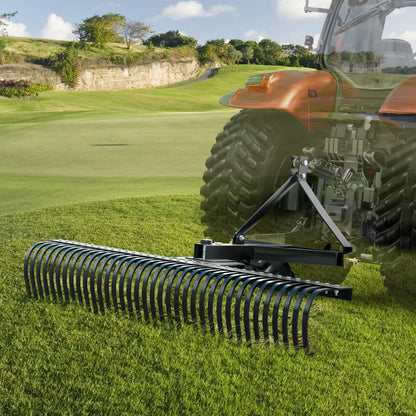 Verticuteermachine – Verticuteerhark – Grasmaaier Accessoire – Grasbeluchter – Tractor Hark – 36 Stalen Tanden – 72 Inch Werkbreedte